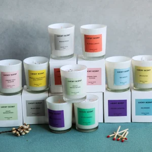 Popular Custom Private Label Scented Candles Mini Glass Jar Candle Wedding Giveaways Small Soy Wax Candles