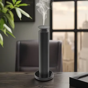 Portable Aluminum Fragrance Diffuser Tower Waterless Electric Powered for Home and Office Tabletop Use