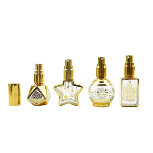 Portable Fancy Electrogilding 10ml Empty Luxury Glass Perfume Essential Oil Bottles Roll on Bottle