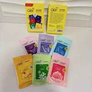 Power Pocket Gel Car Air Freshener Modern Rose & Lavender Assorted Pack of 5 Hanging Long Lasting Odor Removing Scent