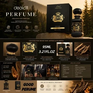 Precious Oud Perfume 95ml Oriental Oud Scent Unisex Long Lasting Spicy Woody Fragrance