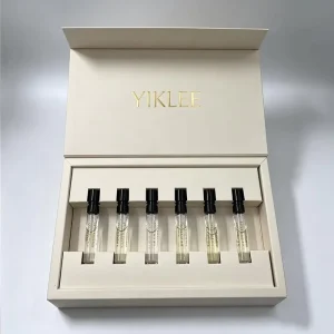 Premium 6pc Mini Perfume Discovery Set Box Eau De Parfum Flip Top Paper Gift Box 1.5 2 2.5ml Essential Oil Sample Box Packaging