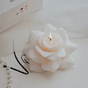 Premium Custom Handmade Soy Blend Wax Art Candles Luxury Rose Flower Shape Highly Scented Gift Box for Holiday Diwali Ramadan