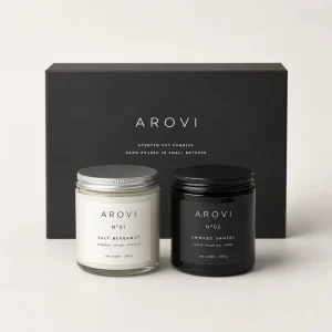 Premium Customizable Soy Wax 2 in 1 Glass Jar Scented Candle Minimalist Design Gift Box Thanks Giving and Celebrations