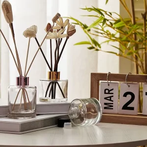 Premium Decorative Glass Aromatherapy for Reed Diffuser Crown Cap Sealed Fragrance Bottle with Perfume Stopper