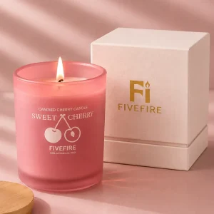 Premium Scented Candle Frosted Pink Glass Jar Custom Logo Aromatherapy Candle for Home Decor Spa Relaxation Gift