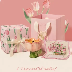 Premium Tulip Scented Candle Gift Set for Indoor Decoration and Various Occasion Gift Matching