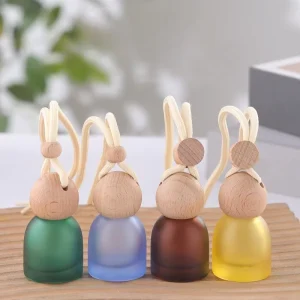 Price 10ml Colored Car Diffuser Glass Bottle Reed Diffuser Glass Bottle Hanging Empty Glass Round Bottle with Wooden Cap