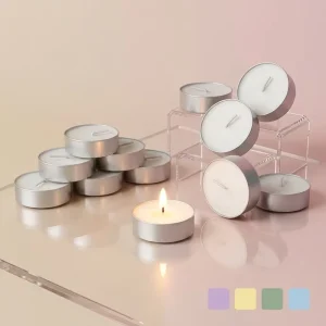 Private Label Custom Color Soy Wax Aluminum Tea Light Candles Eco Friendly Indoor Use Long Burning Bulk Export OEM ODM