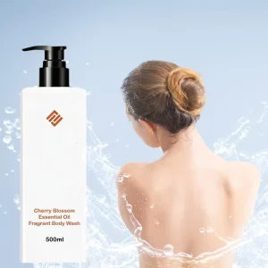 Private Label Customize Logo Hyaluronic Acid Cherry Blossom Moisturizing Bath Shower Gel Body Wash 500ml with Fragrance