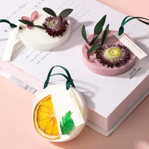 Private Label Handmade Aroma Soy Wax Solid Melts Scented Melter with Dried Flower Luxury Wax Tablet