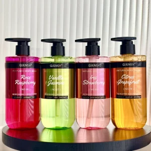 Private Label Korean Vegan Jojoba Oil Collagen Vitamin C Perfume Body Wash Organic Moisturizing Whitening Shower Gel