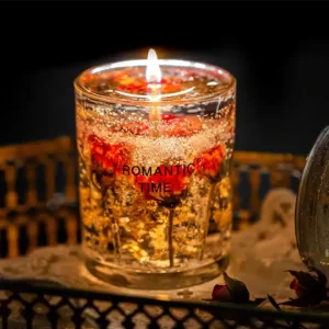 Private Label Luxury Aromatherapy Home Decor Dried Flower Fruit Essential Oil Jell Gel Scented Candles Gift Sets