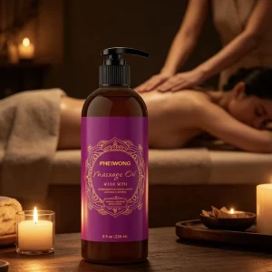 Private Label Luxury Relax Lavender Massage Oil Hydrating Body Oil Aromatherapy Essential Oil for Retail Brand Custom Formula