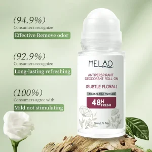 Private Label Natural 48 Hour Protection Long Lasting Freshness Alcohol free Antiperspirant Underarm Roll on Deodorant for Men
