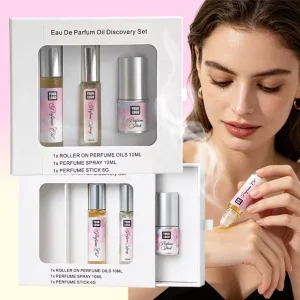 Private Label Nice Smell Vanilla Musk Fragrance Aroma Long Lasting Parfum Spray 10ml Roll on Perfume Oil Stick 3in1 Perfume Kit