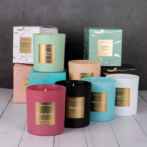Private Label Soy Wax Scented Candle Glass Jar Luxury Strong Fragrance Home Decoration Gift Box Home Fragrance Aromatherapy