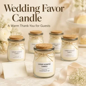 Pudding Jar Fragrance Candle with Streamlined Cute Cup Shapefor Wedding Banquet Table Ornaments