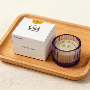 Pure Natural Handmade Vegan Organic Lavender Scented Candle 25g Plant Wax Smokeless Glass Jar Aromatherapy Relaxation Yoga