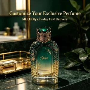 Pure Parfum Intense Bamboo Aroma Gilded Crown Lid Emerald Gold Jar Private Labeling Specialist Pro
