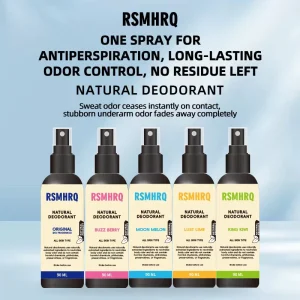 RSMHRQ Natural Deodorant Spray Antiperspirant Long Lasting Odor Control No Residue Unisex 5 Scents Suit for After Exercising