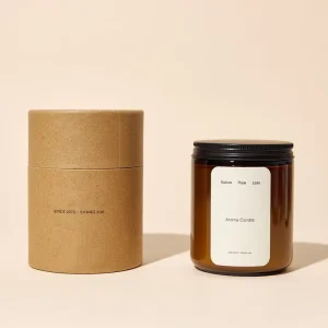 RU AIR Luxury Soy Wax Scented Pillar Candle Glass Jar Customized Logo Box for Meditation Christmas Personalized Diwali Candle