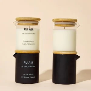 RU Air 6oz Soy Wax Matte Black Glass Jar Scented Essential Oil Handmade Christmas Diwali Suitable Comes Box