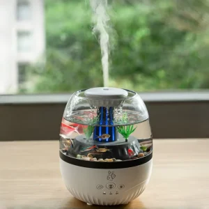 Rain Drop Aroma Diffuser 350ml USB Water Drop Live Fish Aquarium Essential Oil Diffuser with Night Light