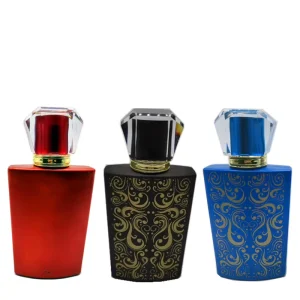 Ready Stock 50ml Arabian Style Screw Square Perfume Bottle with Mixed Color Inner Spray Cap