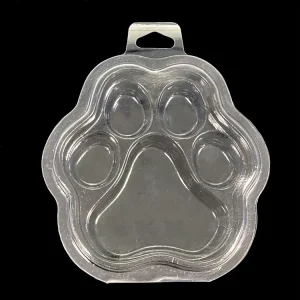 Recycled PET Blister Clam Shell Packaging Paw Shaped Wax Melt Display for Candle Making and Presentation