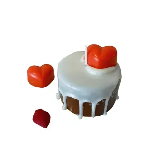 Red Handmade Soybean Blended Wax Birthday Girl Noodle Cake Heart Shape No Scent Accompanying Gift Box Niche Activity Gift