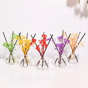 Reed Diffuser Set Lavender Freesia Essential Oil Diffuser Set with Fiber Sticks and Dried Flower