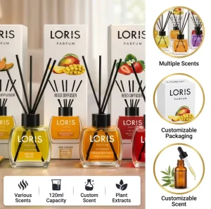 Reed Diffuser Set with Packaging Boxes for Bathroom and Bedroom