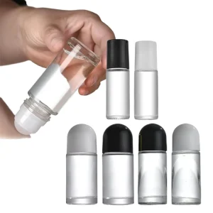 Refilled Bigger Round 30ml 50ml Roller on Perfume ess Glass Oil Bottle Airtight Screw Cap Custom Painting Deodorant Colors