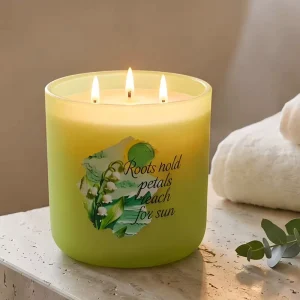 Relaxed 14OZ Floral Scented Candle 3 Wick Glass Jar Aroma Soy Wax Candle For Home Decor Yoga Meditation Xmas Wedding Birthday