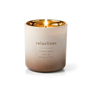 Relaxlines Custom Soy Wax Scented Candles Handmade Multiple Sizes 7oz Glass Jar Scented Candle Color Options