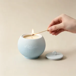 Relaxlines Handmade Custom logo and Packaging Label Personalized Soy Wax Scented Candle Romantic Gift for Ceramic Candle