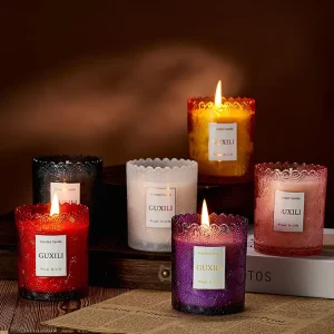 Relief Sculpture Craft Handcrafted Petal Cup Candles Luxurious Home Decor Party Fragrance Candles Valentine’s Day