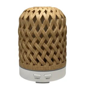 Resin Portable Ultrasonic Aroma Diffuser and Cool Mist Humidifier with Light and Dark Wood Grain