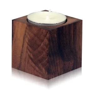 Retro Custom Wood Candle Jars Wax Holder Christmas Wooden Lid Square Romantic Living Room Decoration Candle Holder Wood