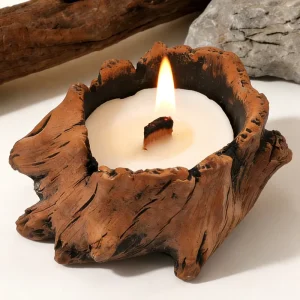 Retro Tree Stump Style Alien Style Creative Scented Candle Ornament Semi Handmade Mixed Wax Magnolia Night Blooming Scents