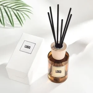 Reusable Glass Reed Diffuser Bottle with Wooden Cover