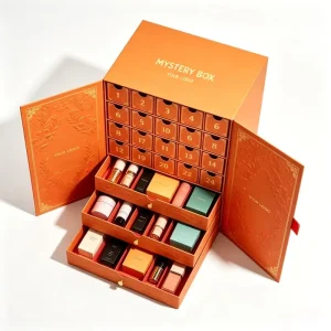 Ribbon Luxury Rigid Double Door Open Perfume Blind Box Cosmetic Set Wedding Gift Set Box Presentation Box