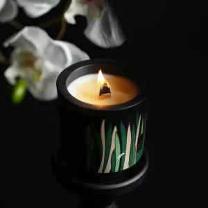 Rice White Musk Scented Soy Wax Candle Handmade Aromatherapy Elegant Ceramic Jar 40H Long Lasting Wedding