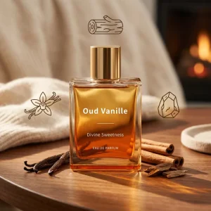 Rich Layered Mellow Soft Calming Oud Vanilla Bean Vanilla Oud Perfume Aroma for Bedroom Office Daily Use