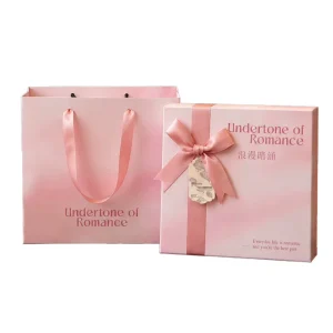 Rigid Cardboard Pink Gift Box Custom Logo Lid and Base Packaging for Cosmetics Perfume Luxury Beauty Sets