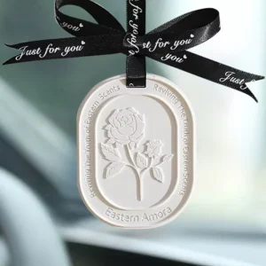Romantic Garden Scented Wax Tablet Octagonal Embossed Aroma Sachet with Just for You Ribbon Hanging Air Freshener