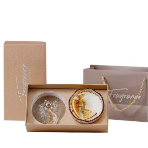 Romantic Pink Glass Soy Wax Candle Cup with Dried Flowers Custom Wedding & Valentine’s Day Scented Candles in Gift Box