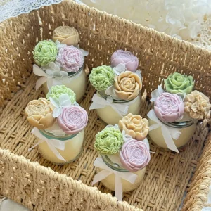 Romantic Scented Candles Elegant Mini Candles Floral Decor Candles Luxury Fragrance Gifts for Home Decoration Weddings