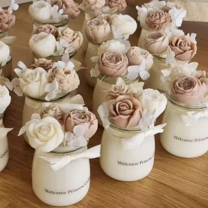 Romantic Scented Candles Elegant Mini Candles Floral Decor Candles Luxury Fragrance Gifts for Home Decoration Weddings